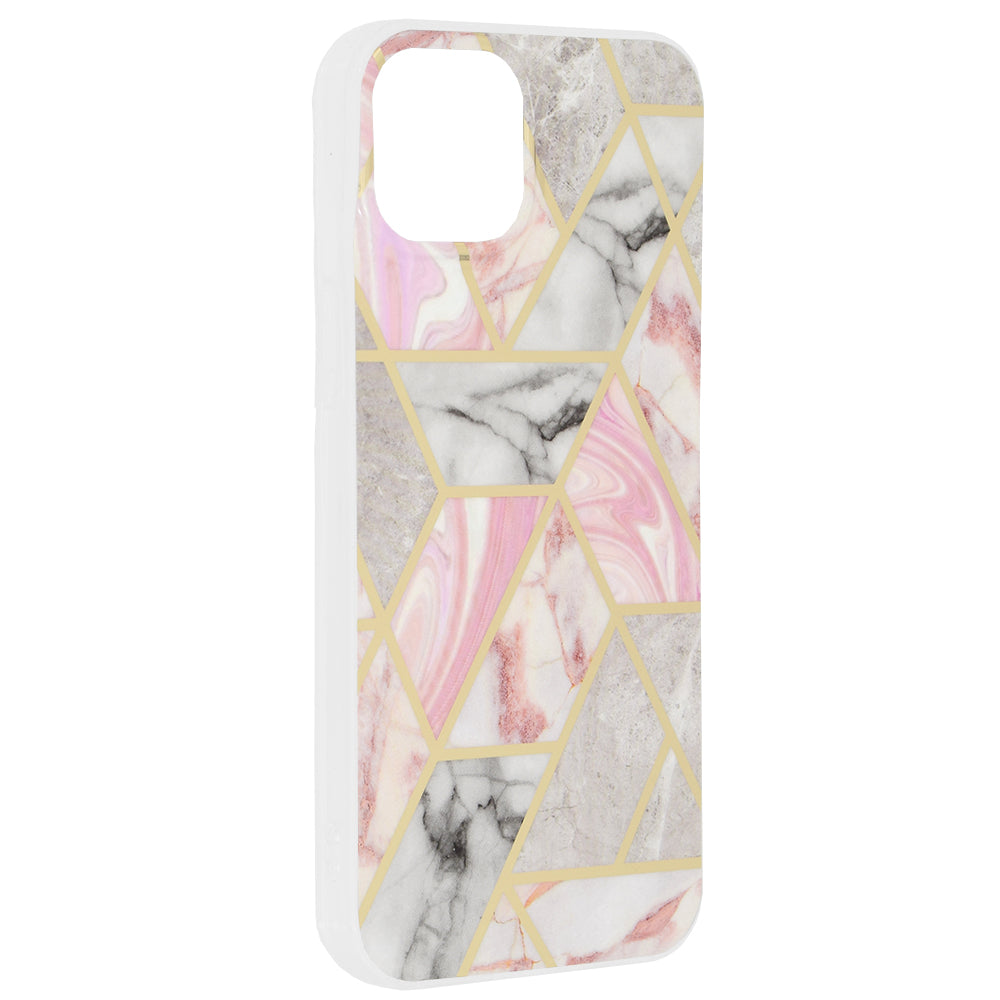 Etui na Apple iPhone 15 Plus, Techsuit, Marble, Różowe