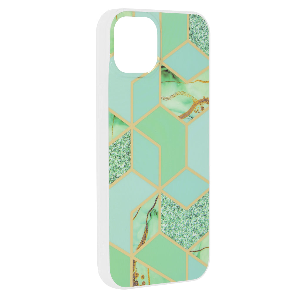 Case for Apple iPhone 15 Plus, Techsuit, Marble, Green