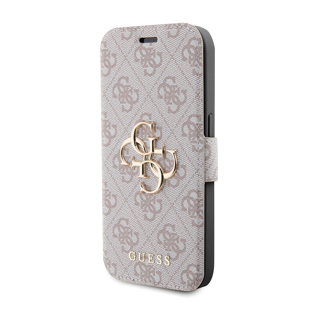 Etui na Apple iPhone 15 Pro, Guess, 4G Book, Różowy