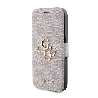 Etui na Apple iPhone 15 Pro, Guess, 4G Book, Różowy
