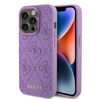 Etui na Apple iPhone 15 Pro, Guess, 4G Stamped, Jasny Fiolet
