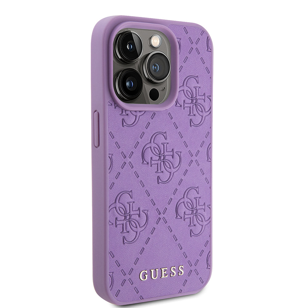 Etui na Apple iPhone 15 Pro, Guess, 4G Stamped, Jasny Fiolet