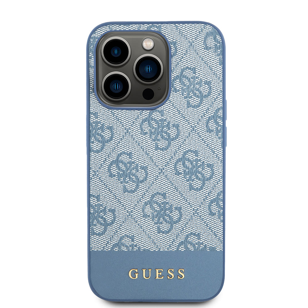 Etui na Apple iPhone 15 Pro, Guess, 4G Stripe, Niebieskie