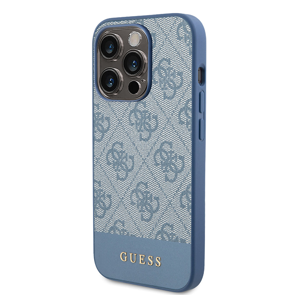 Etui na Apple iPhone 15 Pro, Guess, 4G Stripe, Niebieskie