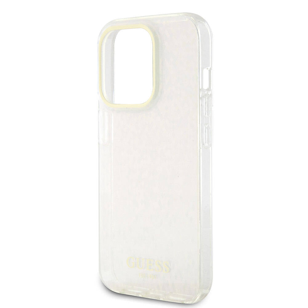 Etui na Apple iPhone 15 Pro, Guess, IML Faceted Mirror Disco Iridescent, Różowy