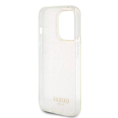 Etui na Apple iPhone 15 Pro, Guess, IML Faceted Mirror Disco Iridescent, Różowy