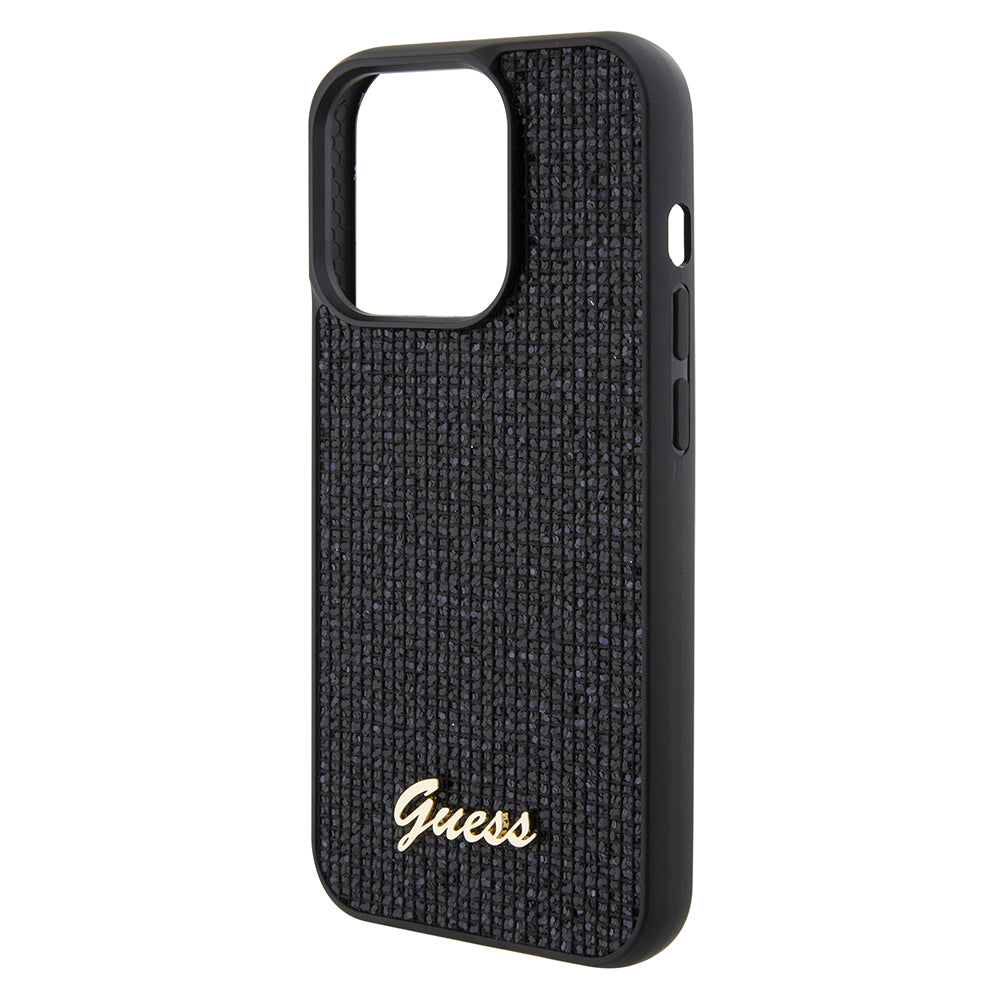 Etui na Apple iPhone 15 Pro, Guess, PU Square Mirror Script Logo, Czarne GUHCP15LPMSDGSK
