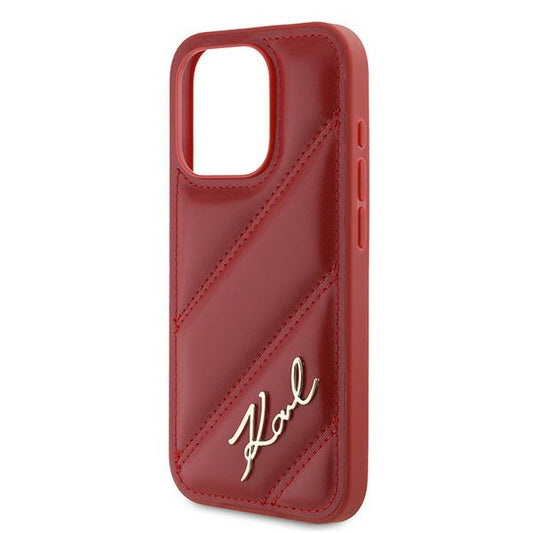Etui na Apple iPhone 15 Pro, Karl Lagerfeld, Diagonal Quilted Script, Rosie