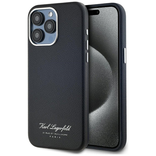 Etui na Apple iPhone 15 Pro, Karl Lagerfeld, Grained Hotel RSG, Czarne