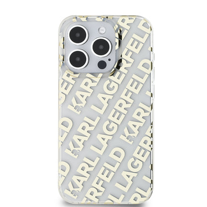 Etui na Apple iPhone 15 Pro, Karl Lagerfeld, IML Electroplated Repeated Logo, Złote