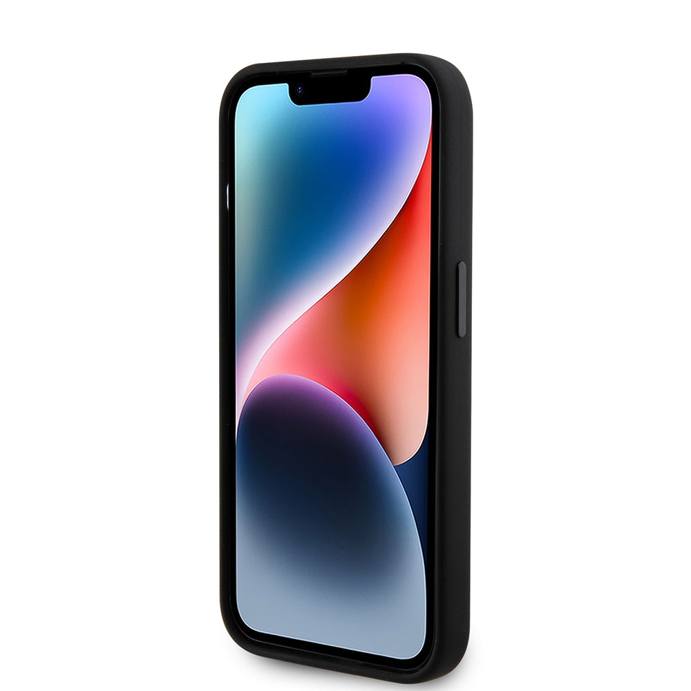 Etui na Apple iPhone 15 Pro, Karl Lagerfeld, Silicone Metal Ikonik, Czarne