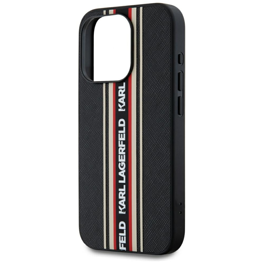Etui na Apple iPhone 15 Pro, Karl Lagerfeld, Saffiano Athleisure Stripes with Strap, Rosie