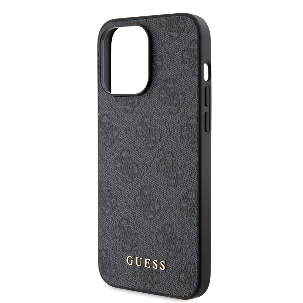 Case for Apple iPhone 15 Pro Max, Guess, 4G Metal Gold Logo, Grey