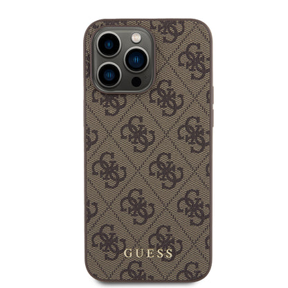 Etui na Apple iPhone 15 Pro Max, Guess, 4G Metal Gold Logo, Brązowy