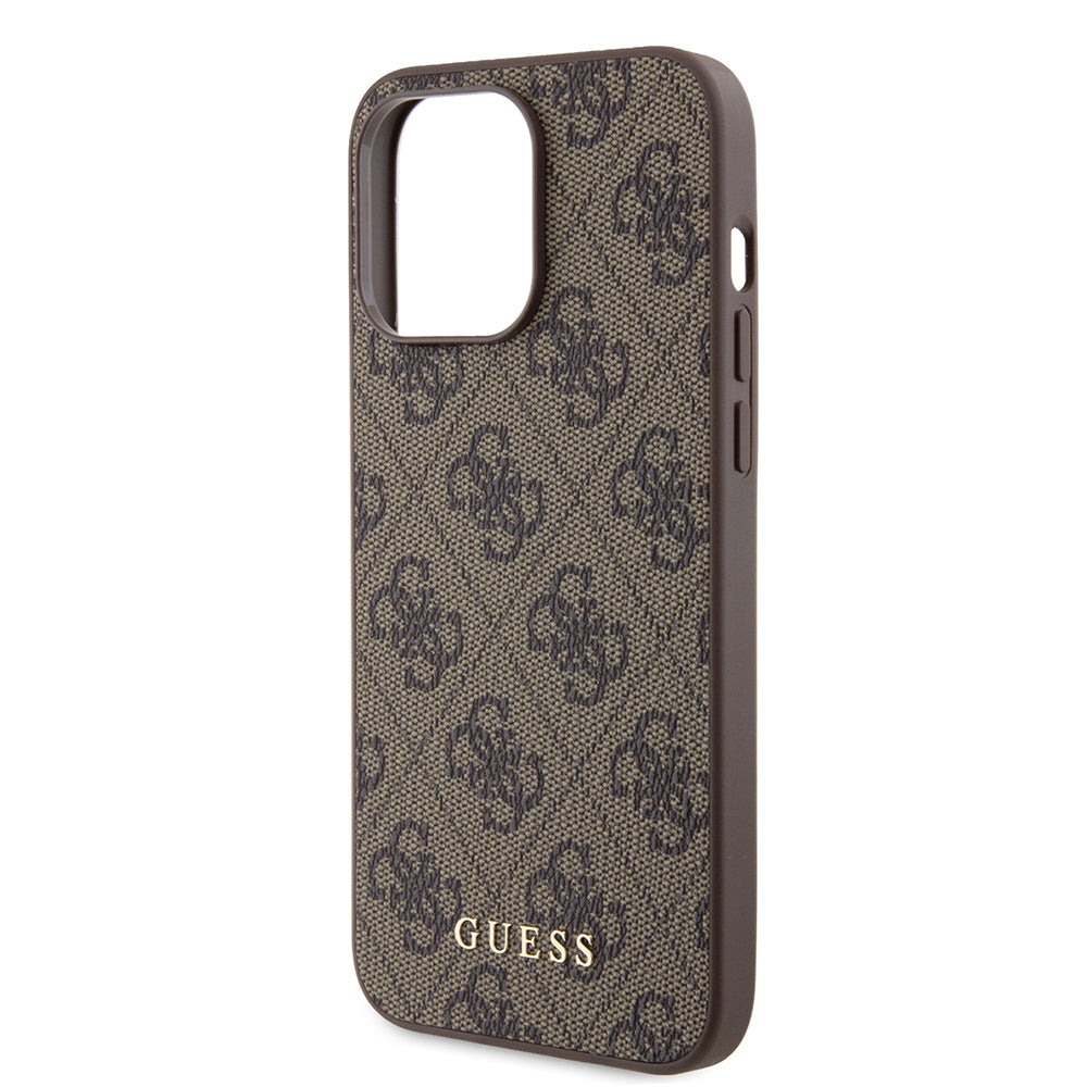 Etui na Apple iPhone 15 Pro Max, Guess, 4G Metal Gold Logo, Brązowy