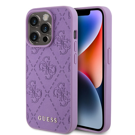 Etui na Apple iPhone 15 Pro Max, Guess, 4G Stamped, Jasny Fiolet