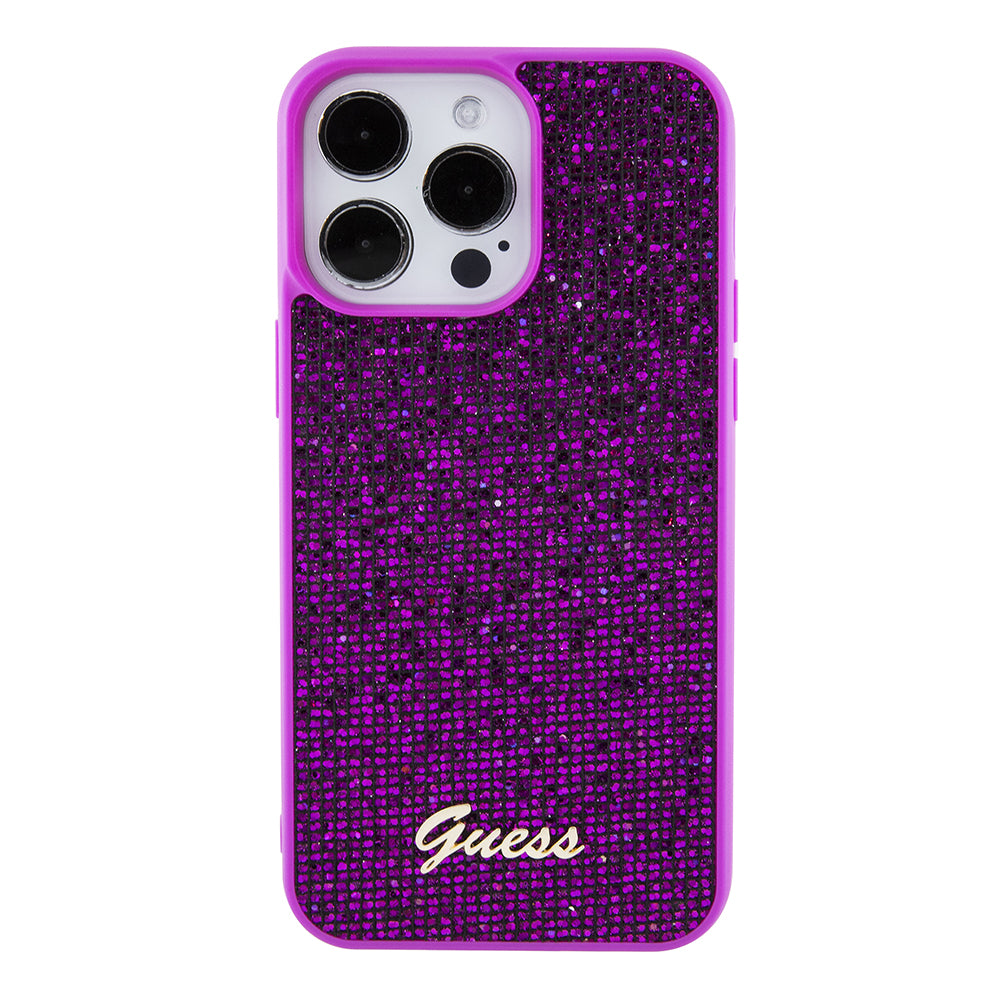 Etui na Apple iPhone 15 Pro Max, Guess, Disco Metal Script, Fuksja