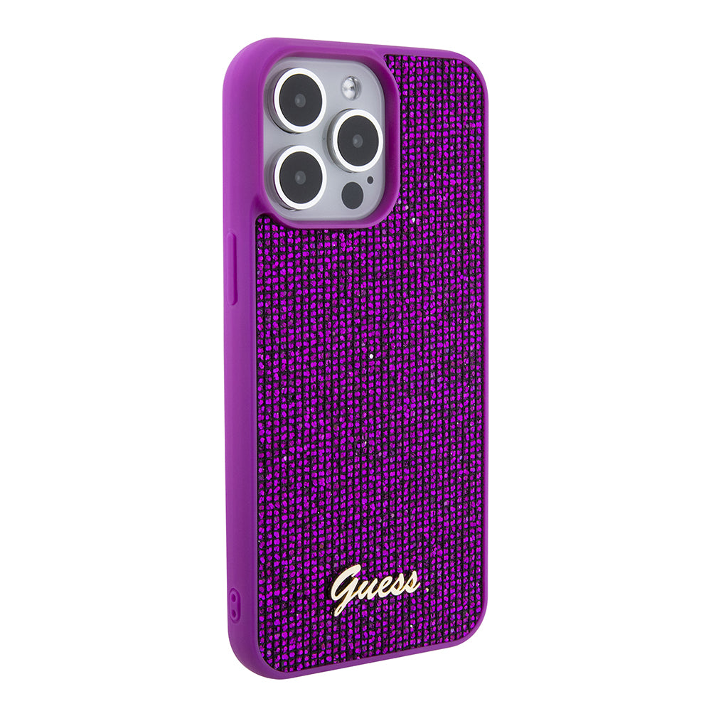 Etui na Apple iPhone 15 Pro Max, Guess, Disco Metal Script, Fuksja