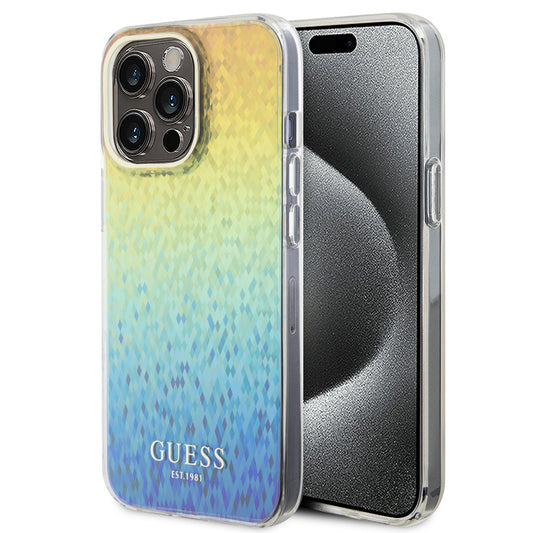 Etui na Apple iPhone 15 Pro Max, Guess, IML Faceted Mirror Disco Iridescent, Wielokolorowy