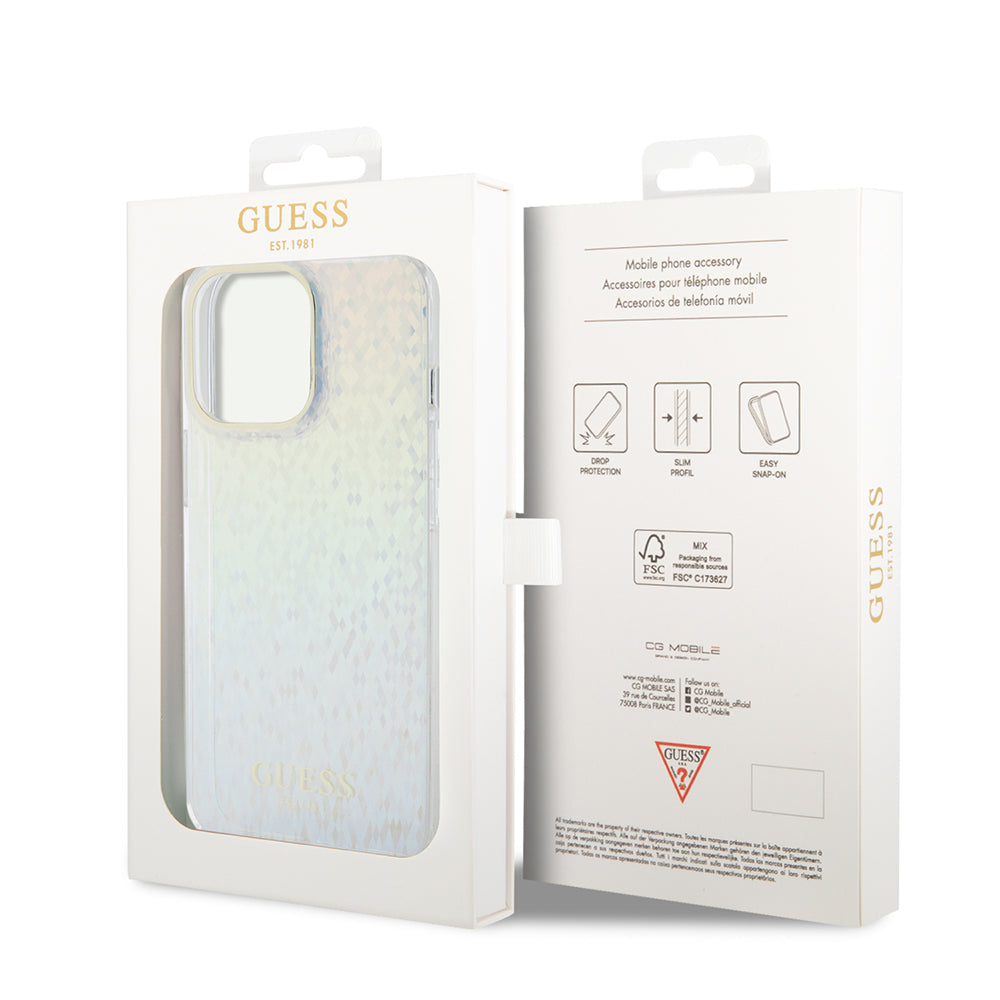 Etui na Apple iPhone 15 Pro Max, Guess, IML Faceted Mirror Disco Iridescent, Wielokolorowy