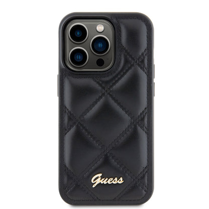 Etui na Apple iPhone 15 Pro Max, Guess, Quilted Metal Logo, Czarne