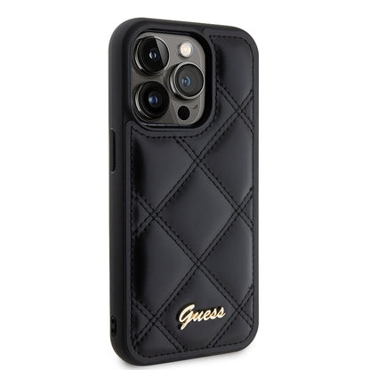 Etui na Apple iPhone 15 Pro Max, Guess, Quilted Metal Logo, Czarne