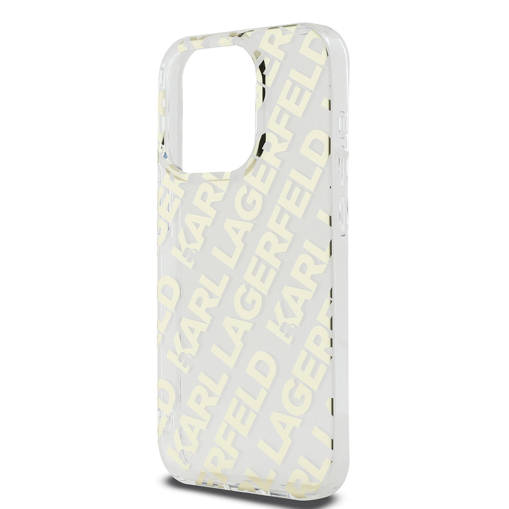 Etui na Apple iPhone 15 Pro Max, Karl Lagerfeld, IML Luxury Gold Fullover Logo, Złote