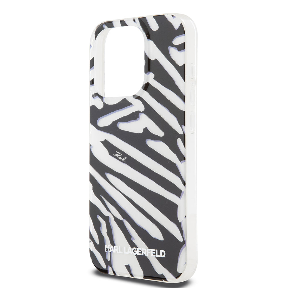 Etui na Apple iPhone 15 Pro Max, Karl Lagerfeld, IML Luxury Zebra Pattern with Strap, Czarne