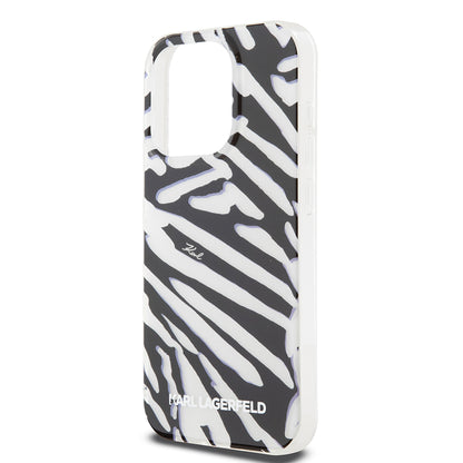 Etui na Apple iPhone 15 Pro Max, Karl Lagerfeld, IML Luxury Zebra Pattern with Strap, Czarne