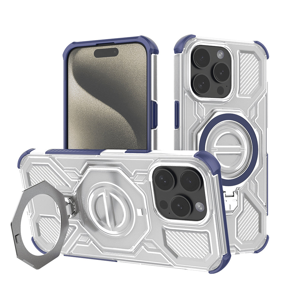Etui na Apple iPhone 15 Pro Max, Techsuit, Carbon Shield Pro, Niebieskie