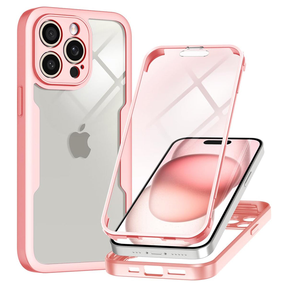 Etui na Apple iPhone 15 Pro Max, Techsuit, ColorVerse 360, Różowe