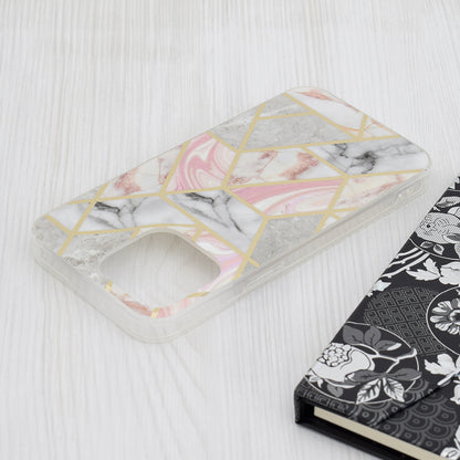 Case for Apple iPhone 15 Pro Max, Techsuit, Marble, Pink