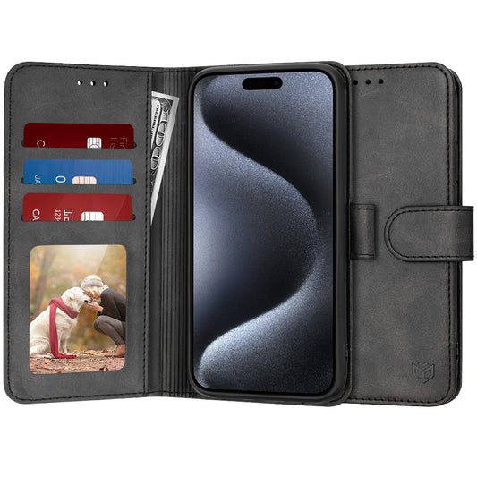 Etui na Apple iPhone 15 Pro, Techsuit, Diary Book, czarne