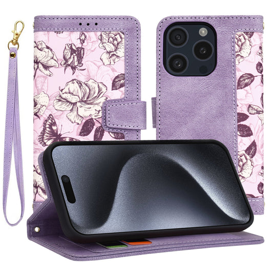 Etui na Apple iPhone 15 Pro, Techsuit, FlipCraft, Fioletowy