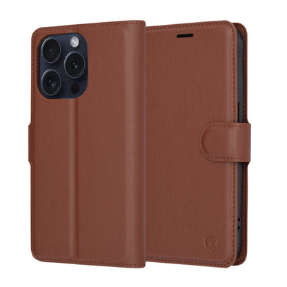 Etui na Apple iPhone 15 Pro, Techsuit, Leather Folio, Brązowe
