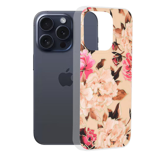 Etui na Apple iPhone 15 Pro, Techsuit, Marble, Beż