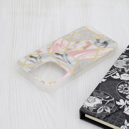 Etui na Apple iPhone 15 Pro, Techsuit, Marble, Różowe