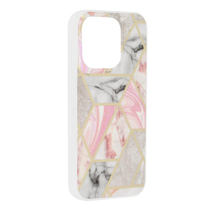 Etui na Apple iPhone 15 Pro, Techsuit, Marble, Różowe