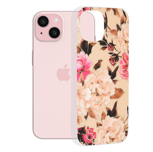 Etui na Apple iPhone 15, Techsuit, Marble, Beż