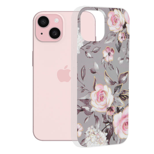 Etui na Apple iPhone 15, Techsuit, Marble, Szary