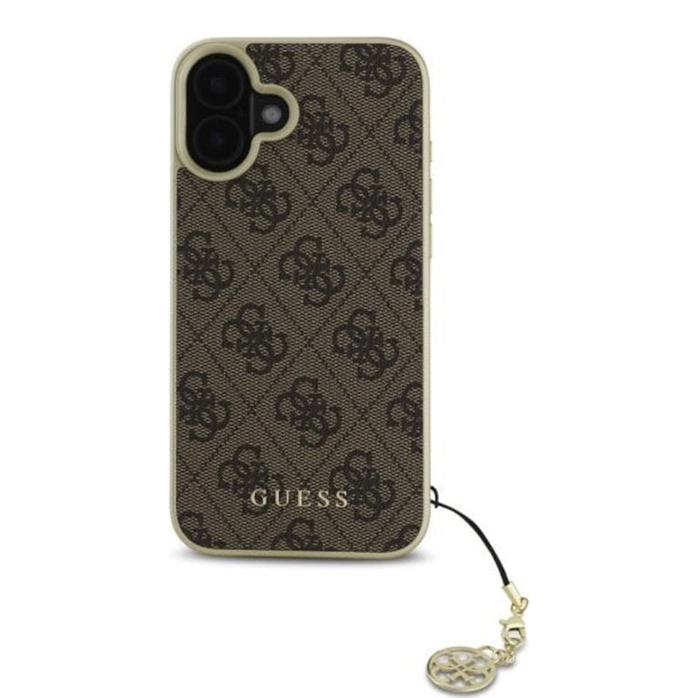 Etui na Apple iPhone 16, Guess, 4G Charm, Brązowy