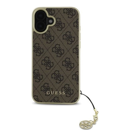 Etui na Apple iPhone 16, Guess, 4G Charm, Brązowy