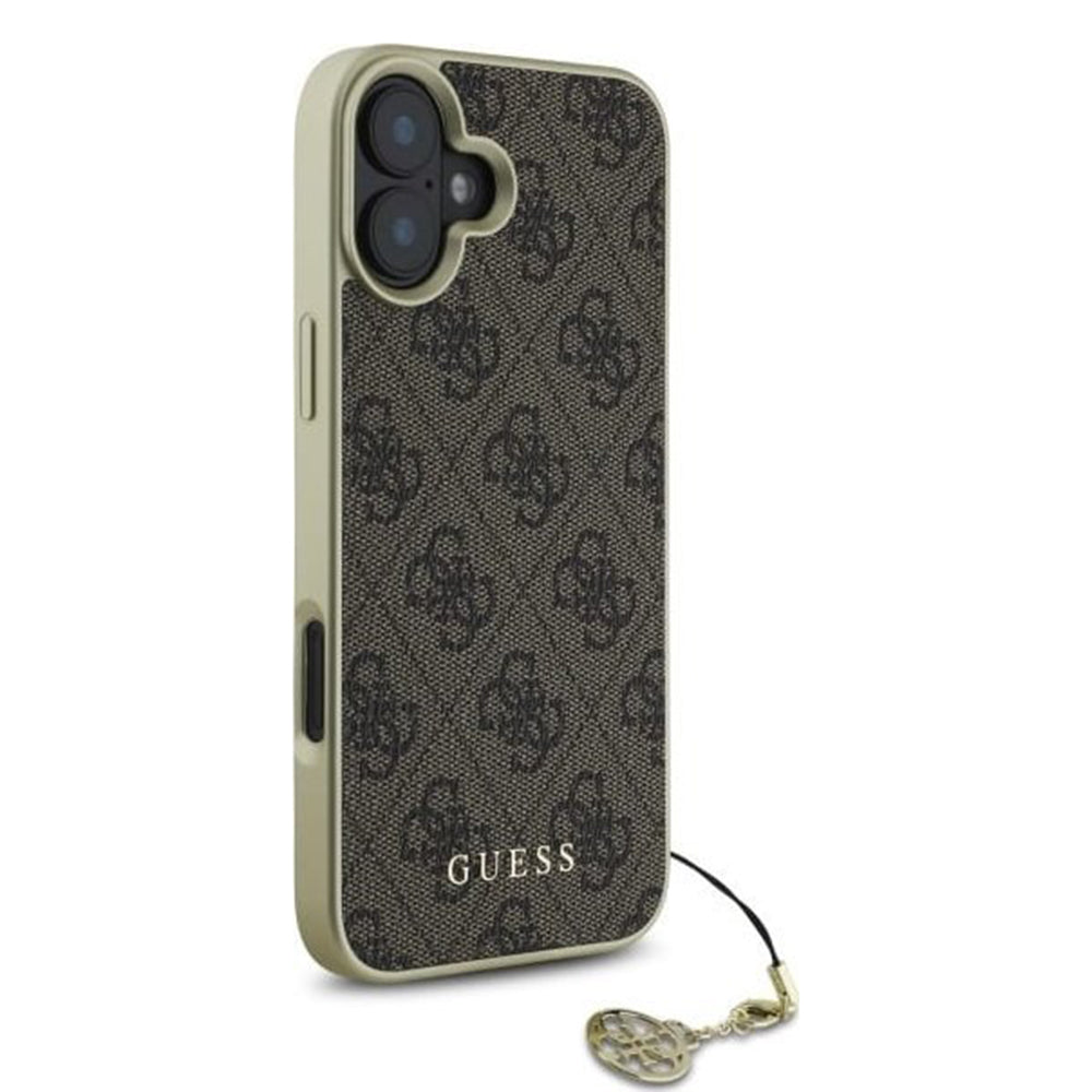 Etui na Apple iPhone 16, Guess, 4G Charm, Brązowy