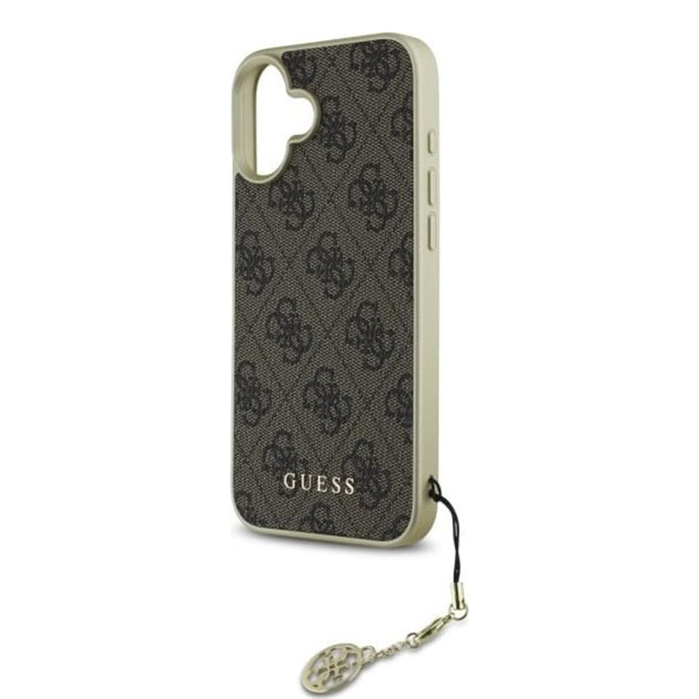 Etui na Apple iPhone 16, Guess, 4G Charm, Brązowy