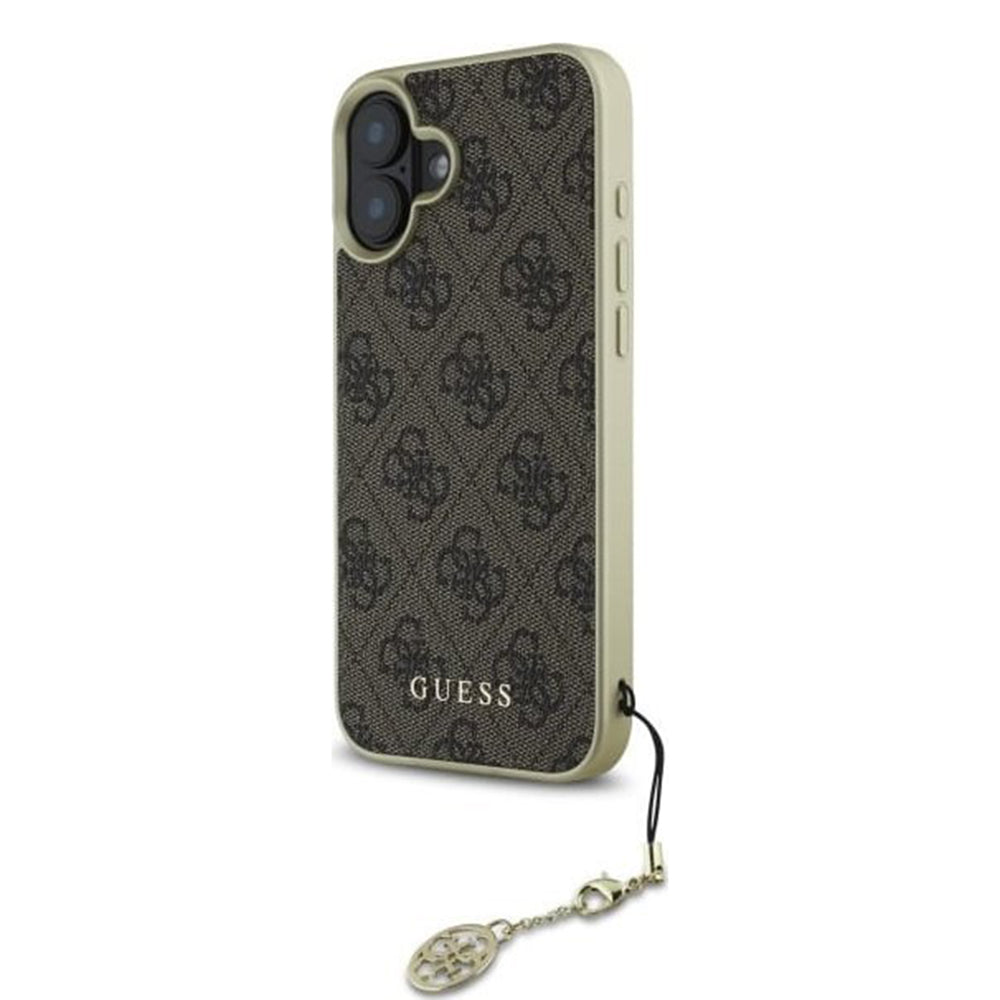 Etui na Apple iPhone 16, Guess, 4G Charm, Brązowy