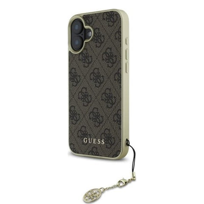 Etui na Apple iPhone 16, Guess, 4G Charm, Brązowy