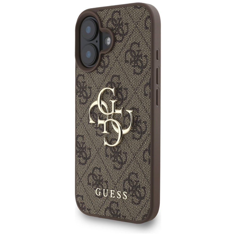 Etui na Apple iPhone 16, Guess, 4G Classic Logo with Strap, Brązowy