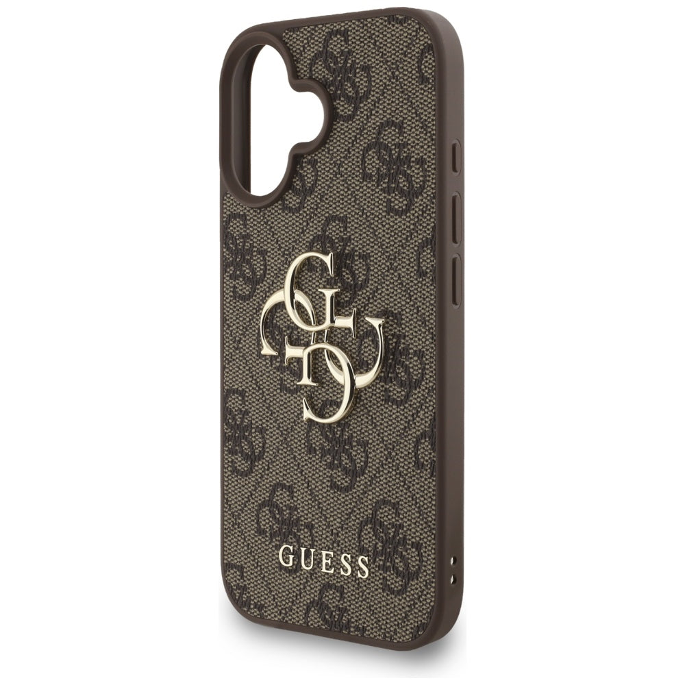 Etui na Apple iPhone 16, Guess, 4G Classic Logo with Strap, Brązowy