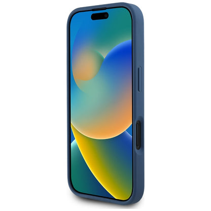 Etui na Apple iPhone 16, Guess, 4G Grained Roses Big Logo, Niebieskie.