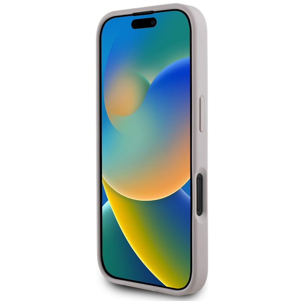 Etui na Apple iPhone 16, Guess, 4G Grained Roses Big Logo, Fioletowy